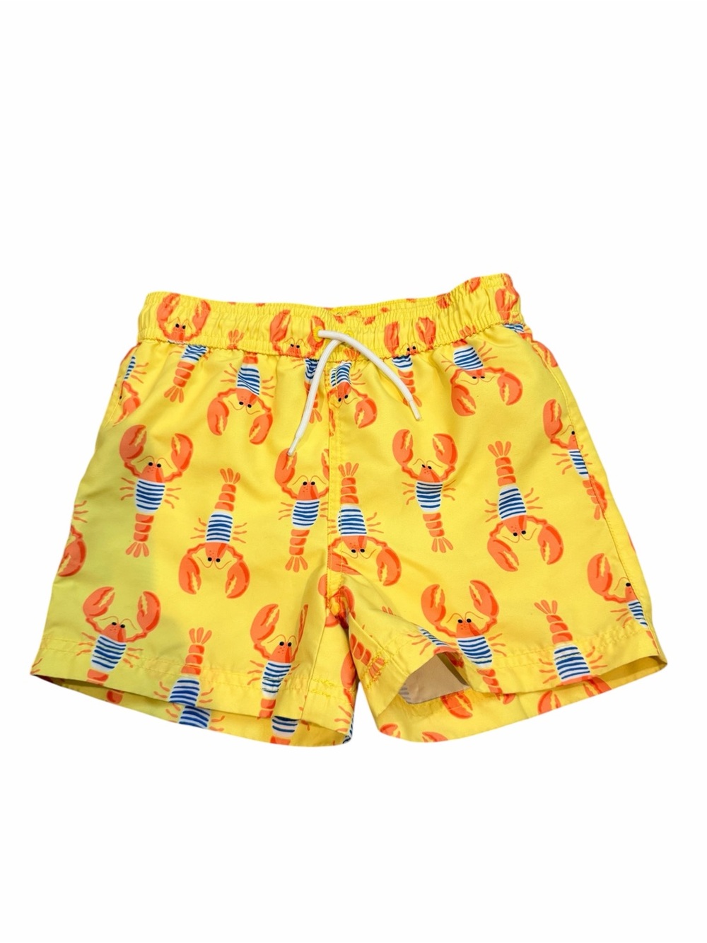 Janie and Jack Yellow Crab Print Swim Trunks